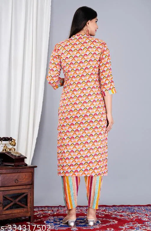 Multicolor Geometric Print Kurta | Stylish Women's Ethnic Wear