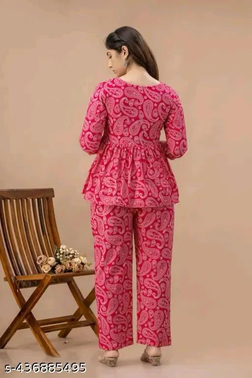 Pink Printed Co-Ord Set | Trendy Women's Casual Outfit