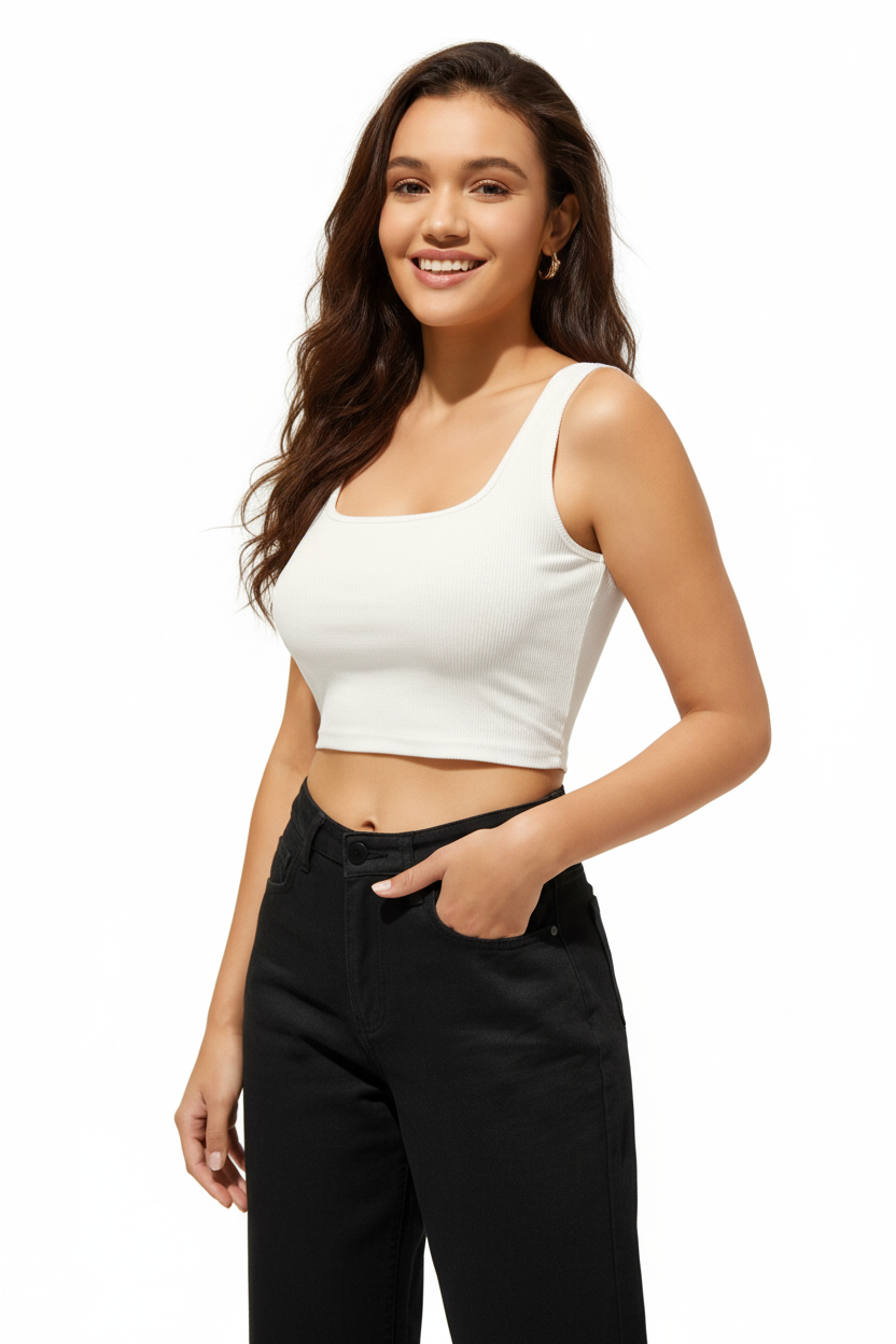 White Crop Top