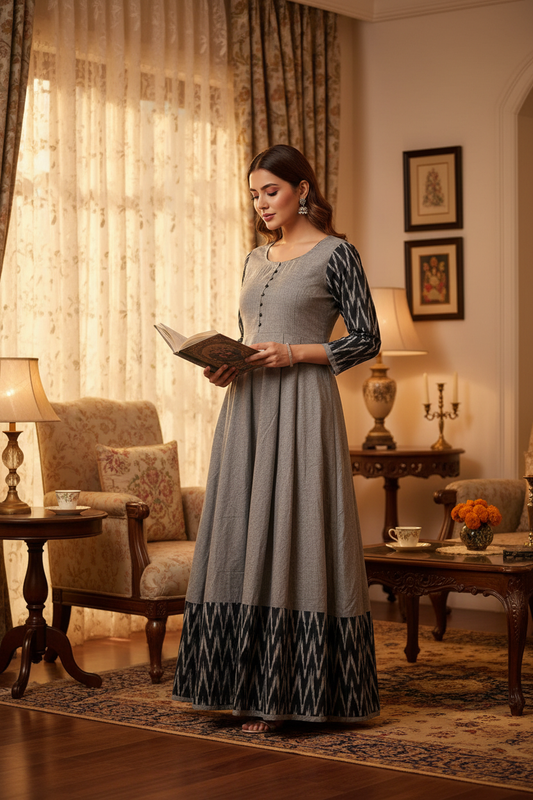 Women's Grey Gown - Lifestyle