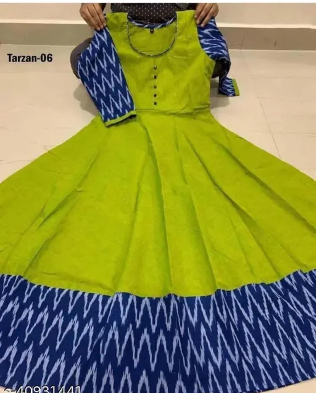 Women Cotton Gown – Green | Comfortable Everyday Wear