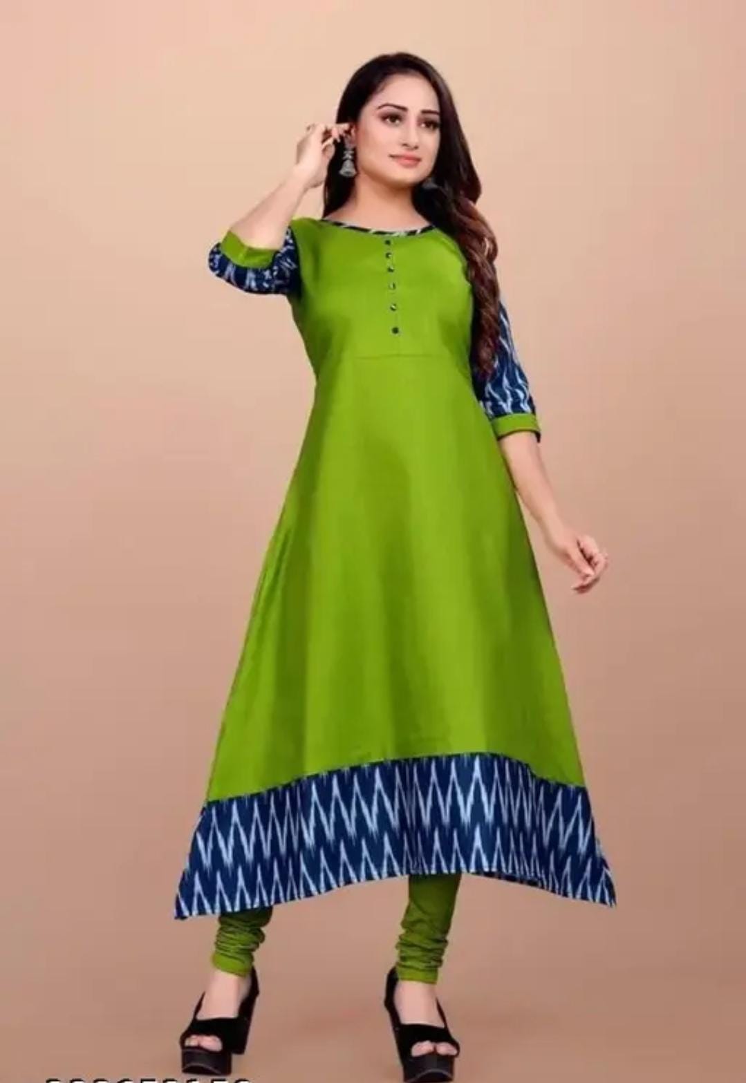 Women Cotton Gown – Green | Comfortable Everyday Wear