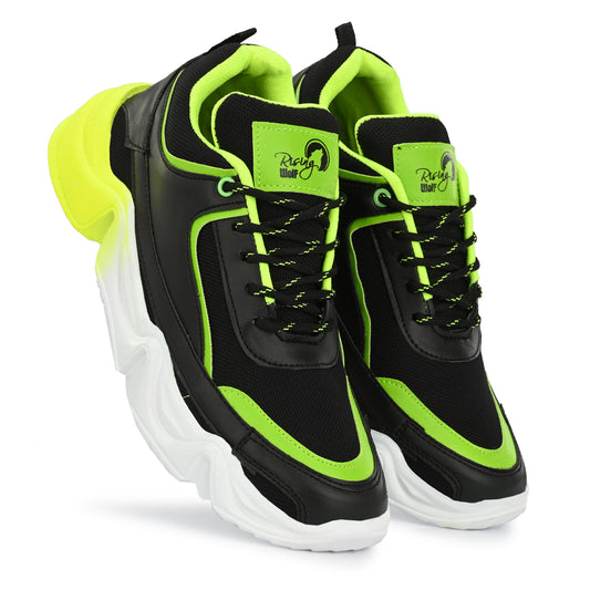 Green Sport Shoes | Men's Flexible & Cushioned Sports Shoes