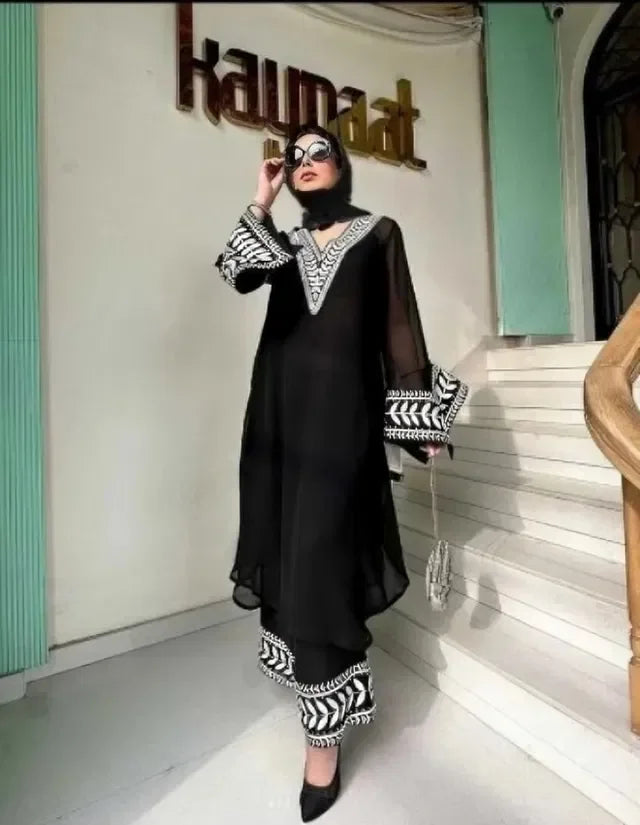 Midnight Black Kurta Set | Premium Ethnic Wear for Women