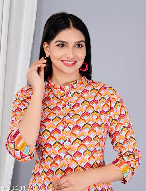 Multicolor Geometric Print Kurta | Stylish Women's Ethnic Wear