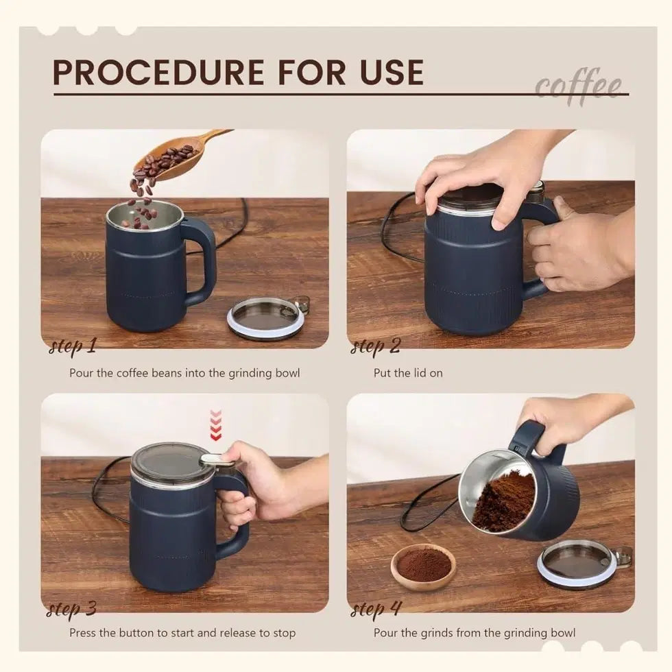 Stainless Steel Coffee & Spice Grinder – Herbs, Nuts & Grains