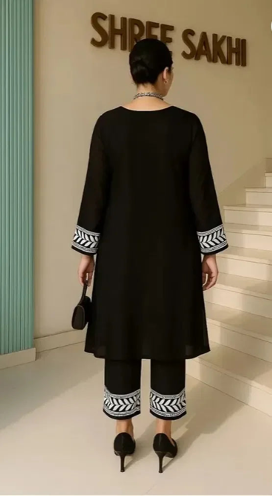 Midnight Black Kurta Set | Premium Ethnic Wear for Women