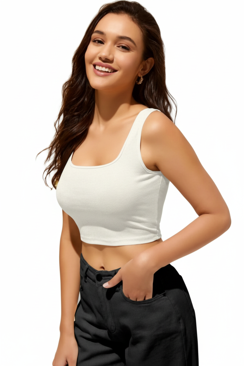 White Crop Top