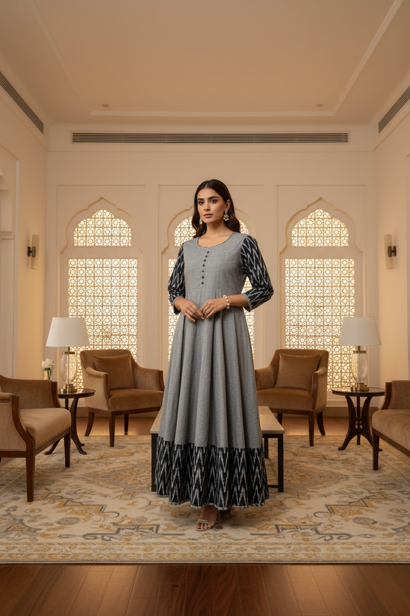 Women's Grey Gown - Lifestyle