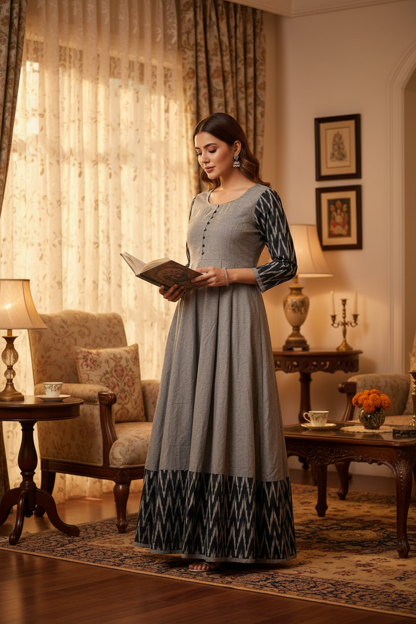 Women's Grey Gown - Lifestyle